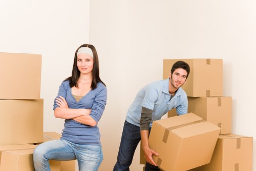 Modern moving trucks ready for relocation