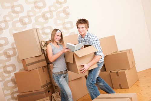 Satisfied customers with their new home after moving