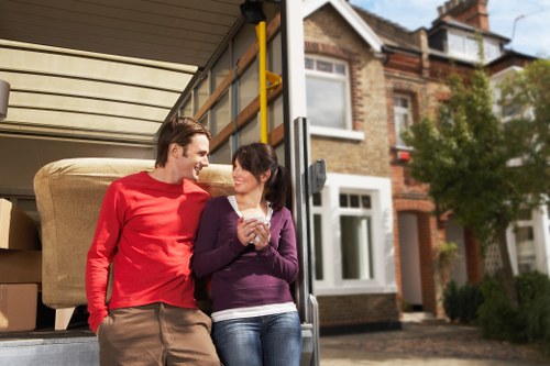 Efficient removalists loading a moving truck